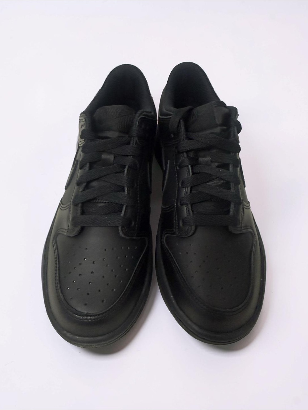 Men's Black Low-Top Leather Sneakers